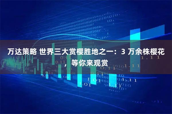 万达策略 世界三大赏樱胜地之一：3 万余株樱花，等你来观赏