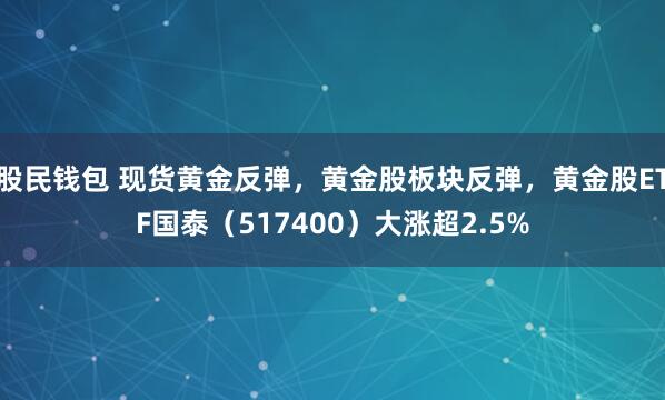 股民钱包 现货黄金反弹，黄金股板块反弹，黄金股ETF国泰（517400）大涨超2.5%