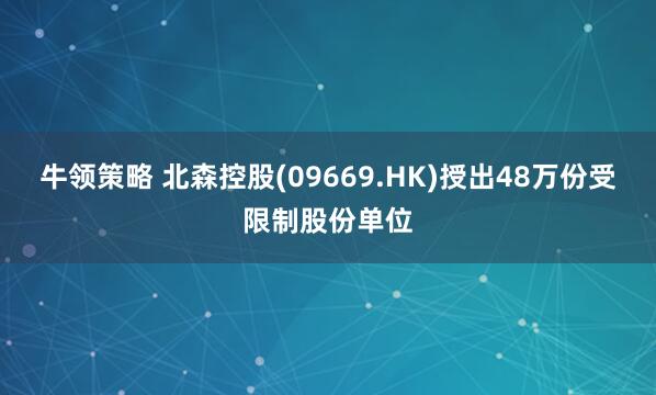 牛领策略 北森控股(09669.HK)授出48万份受限制股份单位