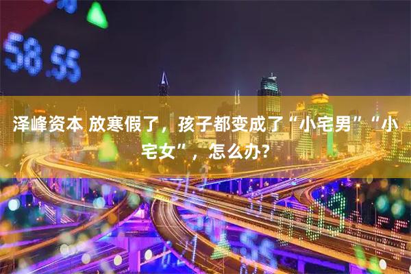 泽峰资本 放寒假了，孩子都变成了“小宅男”“小宅女”，怎么办?