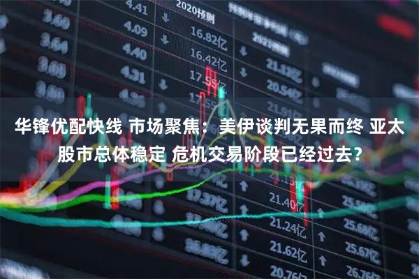 华锋优配快线 市场聚焦：美伊谈判无果而终 亚太股市总体稳定 危机交易阶段已经过去？