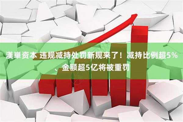 漢崋资本 违规减持处罚新规来了!减持比例超5%、金额超5亿将被重罚