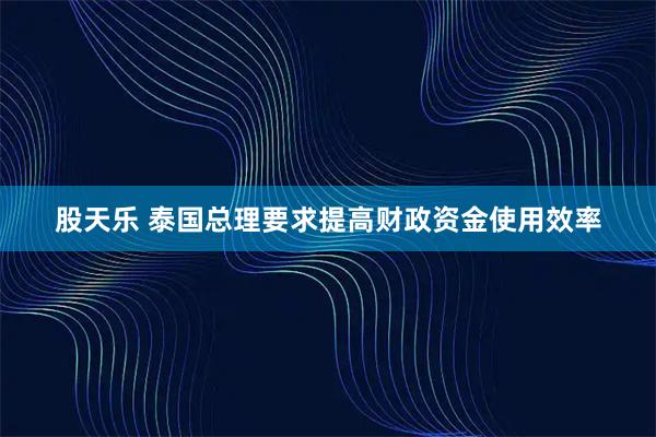 股天乐 泰国总理要求提高财政资金使用效率