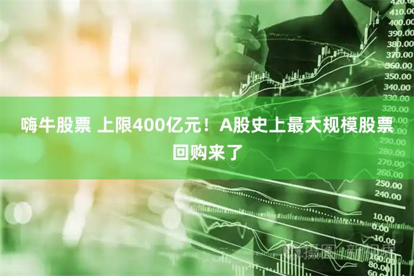 嗨牛股票 上限400亿元!A股史上最大规模股票回购来了